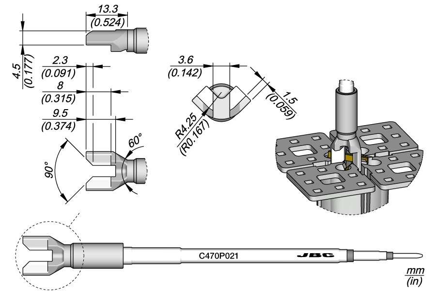 C470P021 - Multipin 90° Connector Cartridge